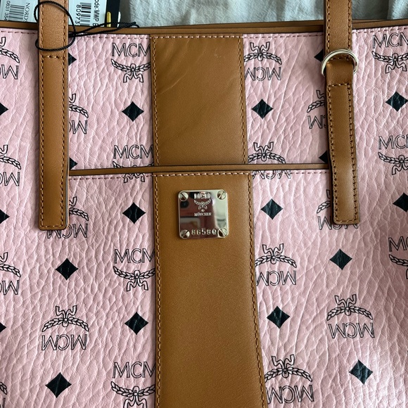 MCM ANYA MEDIUM VISETOS ZIP TOP SHOPPER - Soft pink - Picture 3 of 15